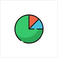 A pie chart icon on a white background vector
