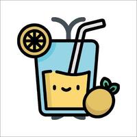 A lemonade drink with a straw and a lemon slice vector