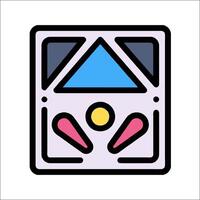 A square box with a triangle on it vector