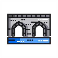 An illustration of a bridge with two arches vector