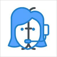 A woman with a headset on her head vector
