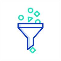 A funnel with a bunch of coins coming out of it vector