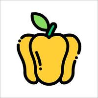 A yellow pepper icon on a white background vector