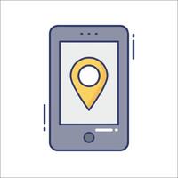 Mobile location icon vector