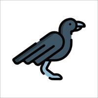 A black bird with a blue beak on a white background vector