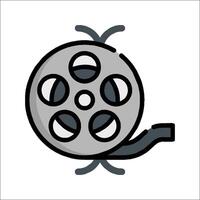A movie reel icon on a white background vector