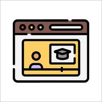 A computer screen with a graduation cap on it vector