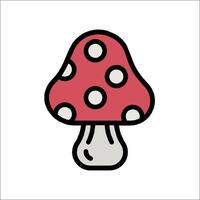 A mushroom icon with polka dots on it vector