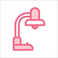 A pink lamp with a light bulb on it vector