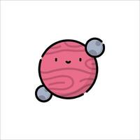 A cute cartoon planet with a smile vector