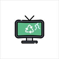 A television with a recycling symbol on it vector