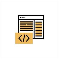 A web page with a code symbol on it vector