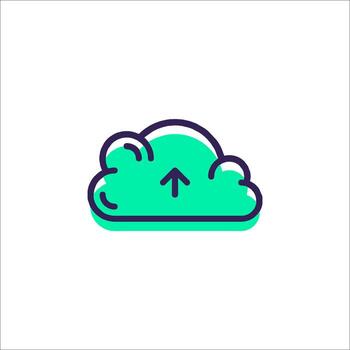 Cloud icon with an arrow pointing up vector