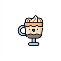 A cup of coffee with a face on it vector