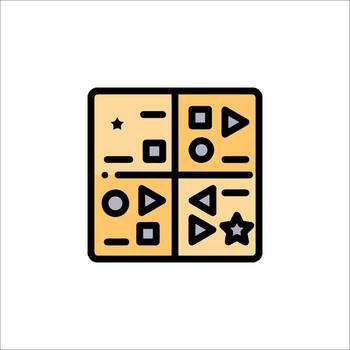 A square with a number of different shapes on it vector