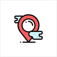 A location marker icon with a red and blue color vector