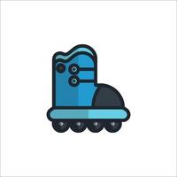 A blue boot with a black sole on it vector