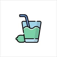 A drink with a straw and lime in it vector