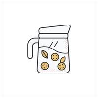 A pitcher with fruit and nuts in it vector