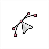 A line drawing of a plane with a dot on it vector