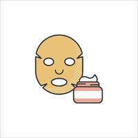 A face mask with a jar of cream vector