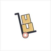 Hand truck icon with boxes on it vector