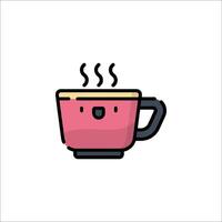 A cartoon cup of coffee with a face vector