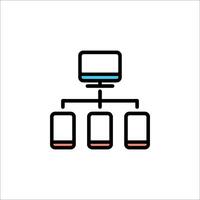 A computer and a monitor on a white background vector