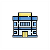 A building icon in a line style vector