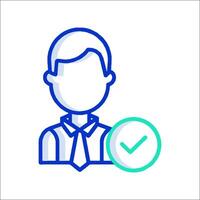 A man with a check mark on his face vector