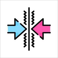 Two arrows pointing in opposite directions vector