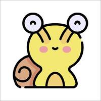 A cartoon snail with big eyes and a big nose vector