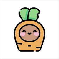 A cartoon carrot with a smile on its face vector