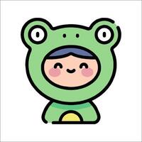 A cartoon frog with a smile on its face vector