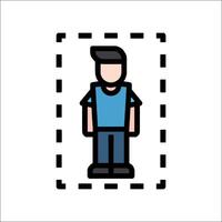 A man in a blue shirt is standing in a square vector