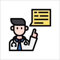 Doctor with speech bubble icon illustration vector