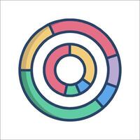 A colorful circle icon with a circle in the middle vector