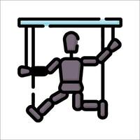 A man on a swing icon vector