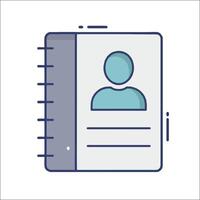 A person is on a notebook with a blue icon vector