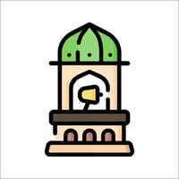 A mosque icon with a green dome vector
