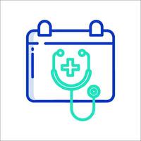 Medical calendar icon with stethoscope vector