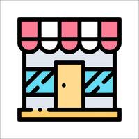 A store front icon with a door and a window vector