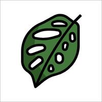 A green leaf icon on a white background vector