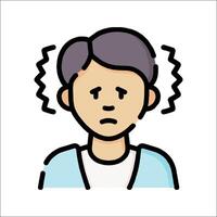 An illustration of a man with a headache vector