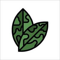 A green leaf icon on a white background vector