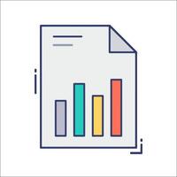 A document with a bar chart on it vector