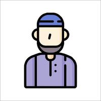A man with a beard and a hat on his head vector