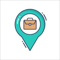 A map pointer with a briefcase icon vector