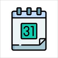 Calendar icon with date and time illustration vector