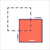 A square and rectangle icon with a square in the middle vector